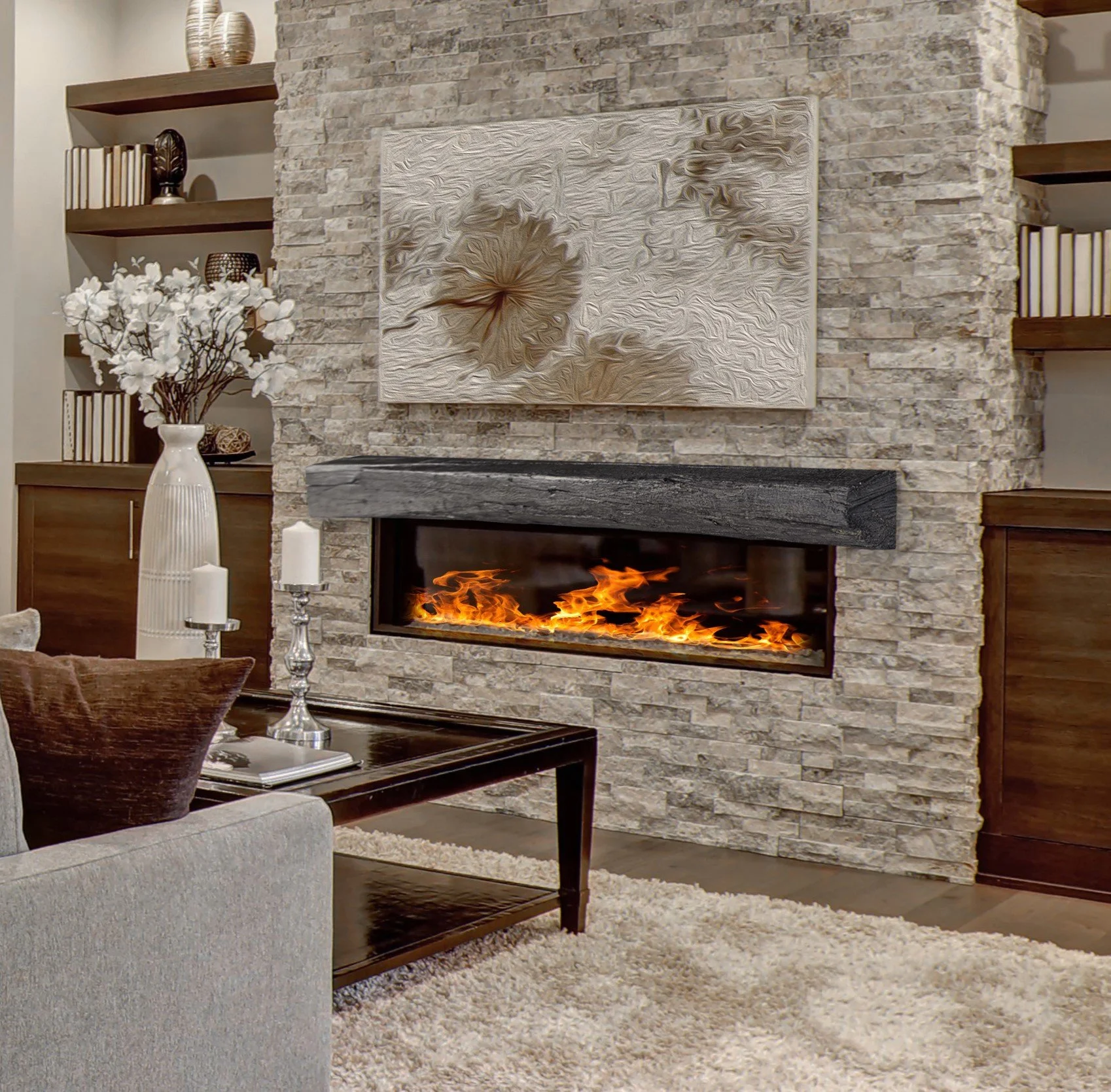 MANTLE EP4 SEXORCIST#13 12インチ Cabin Pine Non Combustible Rustic Mantel — Lexington Hearth
